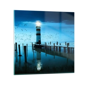 Glastavla - Bild på glas - Och du är inte längre rädd för mörkret - 70x70 cm