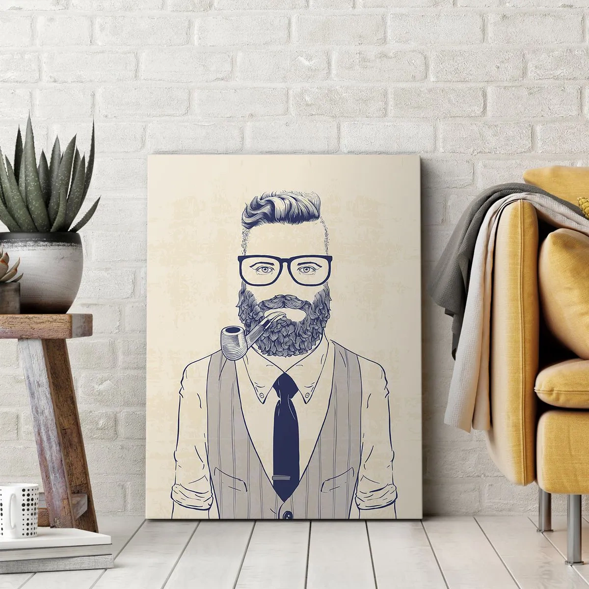 Canvastavla - Bild på duk - Glad, manlig och modemedveten - 45x80 cm