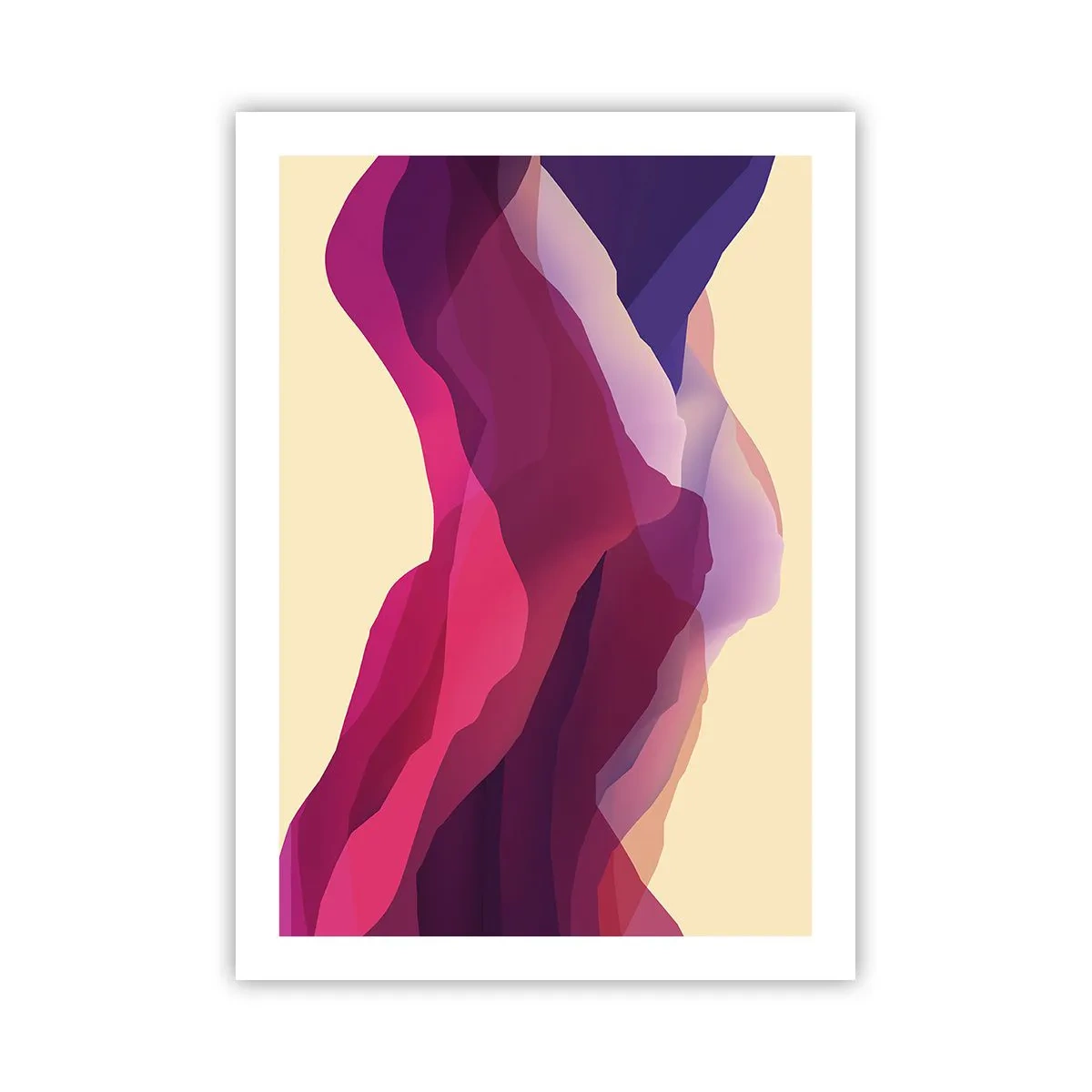 Affisch - Purpurfärgade vågor - 50x70 cm