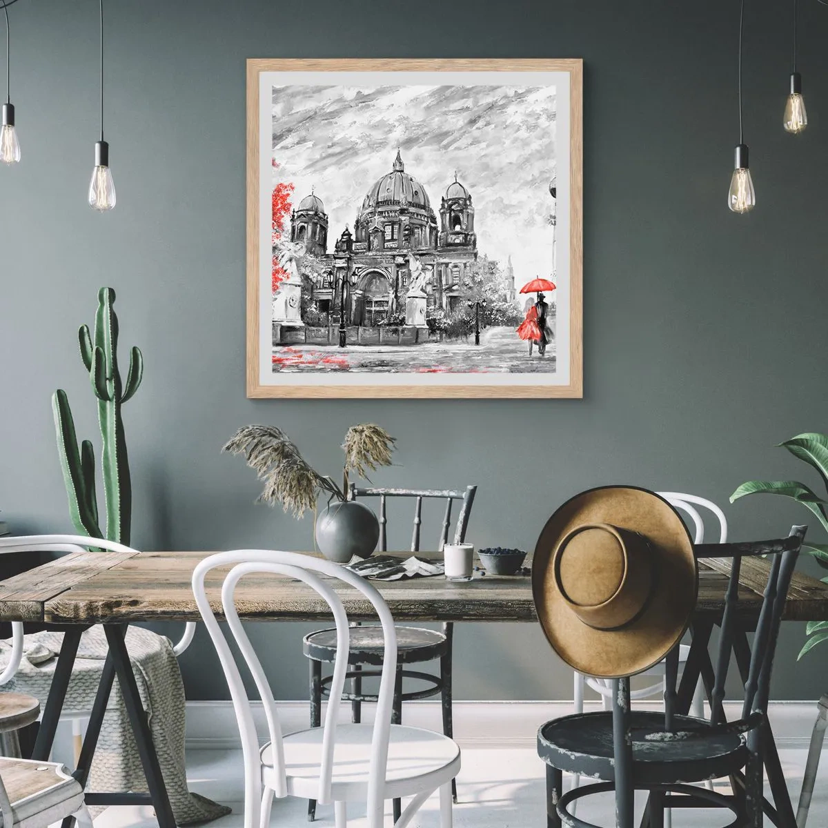 Affisch i ram av ljusek - Ett möte i Berlin - 50x50 cm