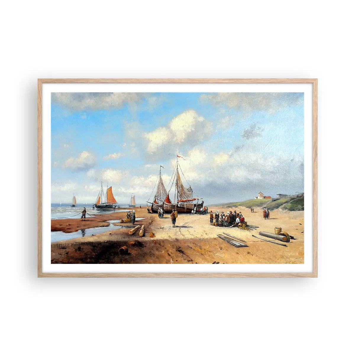 Affisch i ram av ljusek - Efter en lyckad fångst - 100x70 cm