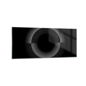 Glastavla - Bild på glas - Svart sol - 120x50 cm