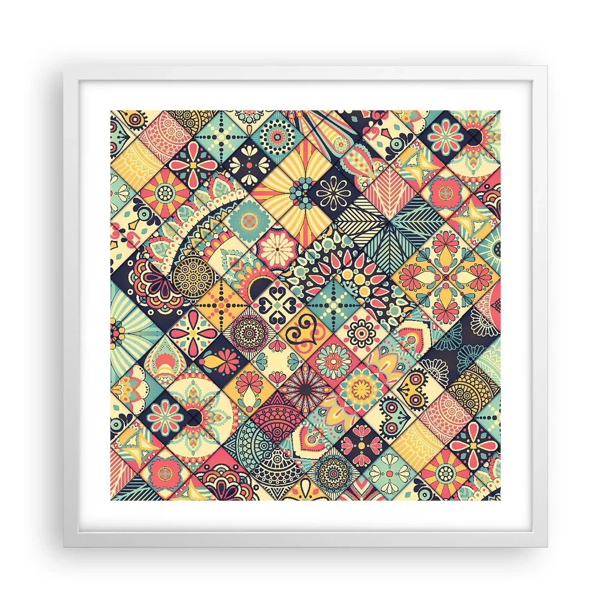 Affisch i vit ram - Marockansk stämning - 50x50 cm