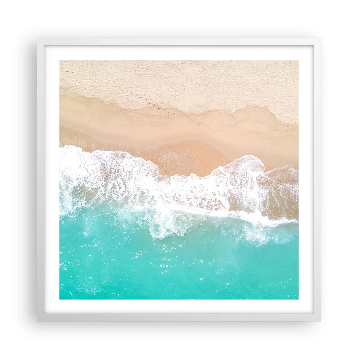 Affisch i vit ram - Smekande beröring - 60x60 cm