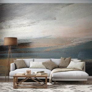 Självhäftande Fototapet Deluxe Sticker - Abstraktion: nordligt landskap - Bit, Abstraktion, Minimalism - 300x210 cm
