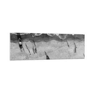 Glastavla - Bild på glas - Fortfarande på stranden... - 160x50 cm