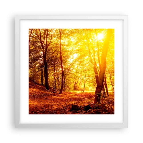 Affisch i vit ram - Mot guldgläntan - 40x40 cm
