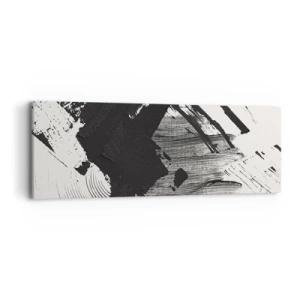 Canvastavla - Bild på duk - Abstraktion - uttrycket av svart - 90x30 cm