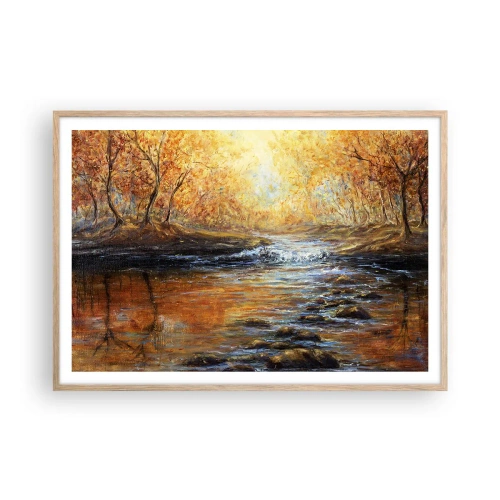 Affisch i ram av ljusek - Gyllene bäck - 100x70 cm