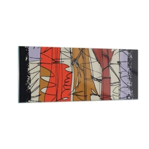 Glastavla - Bild på glas - Spontan komposition - 100x40 cm