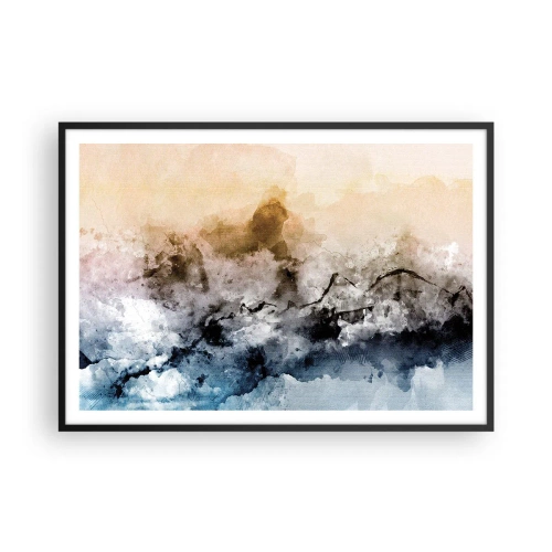 Affisch i svart ram - Dränkta i dimman - 100x70 cm