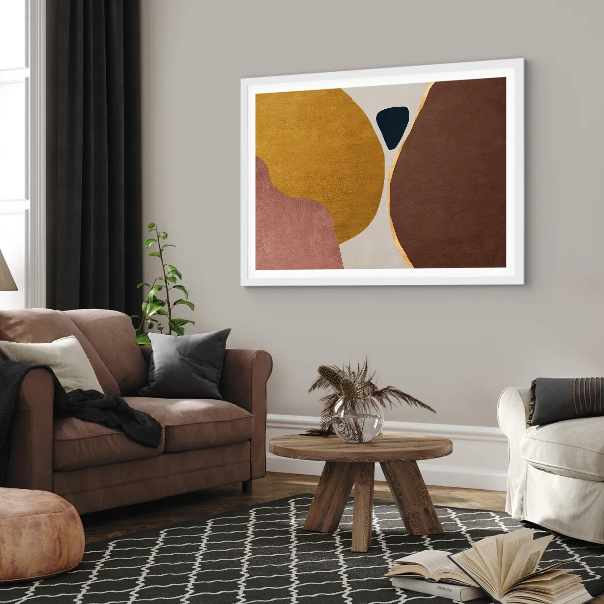 Affisch i vit ram - Abstraktion - en plats i rymden - 70x50 cm