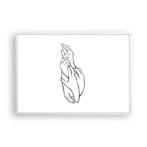 Affisch i vit ram - Hand i hand - 100x70 cm