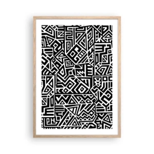 Affisch i ram av ljusek - Prekolumbisk komposition - 50x70 cm