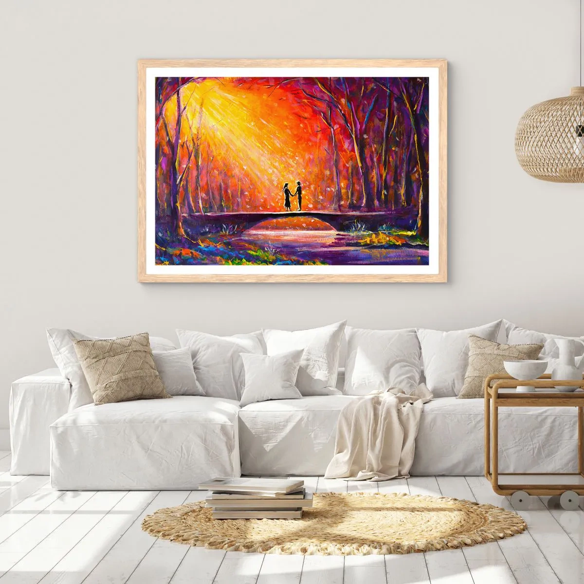 Affisch i ram av ljusek - Himlen älskar också dem - 100x70 cm