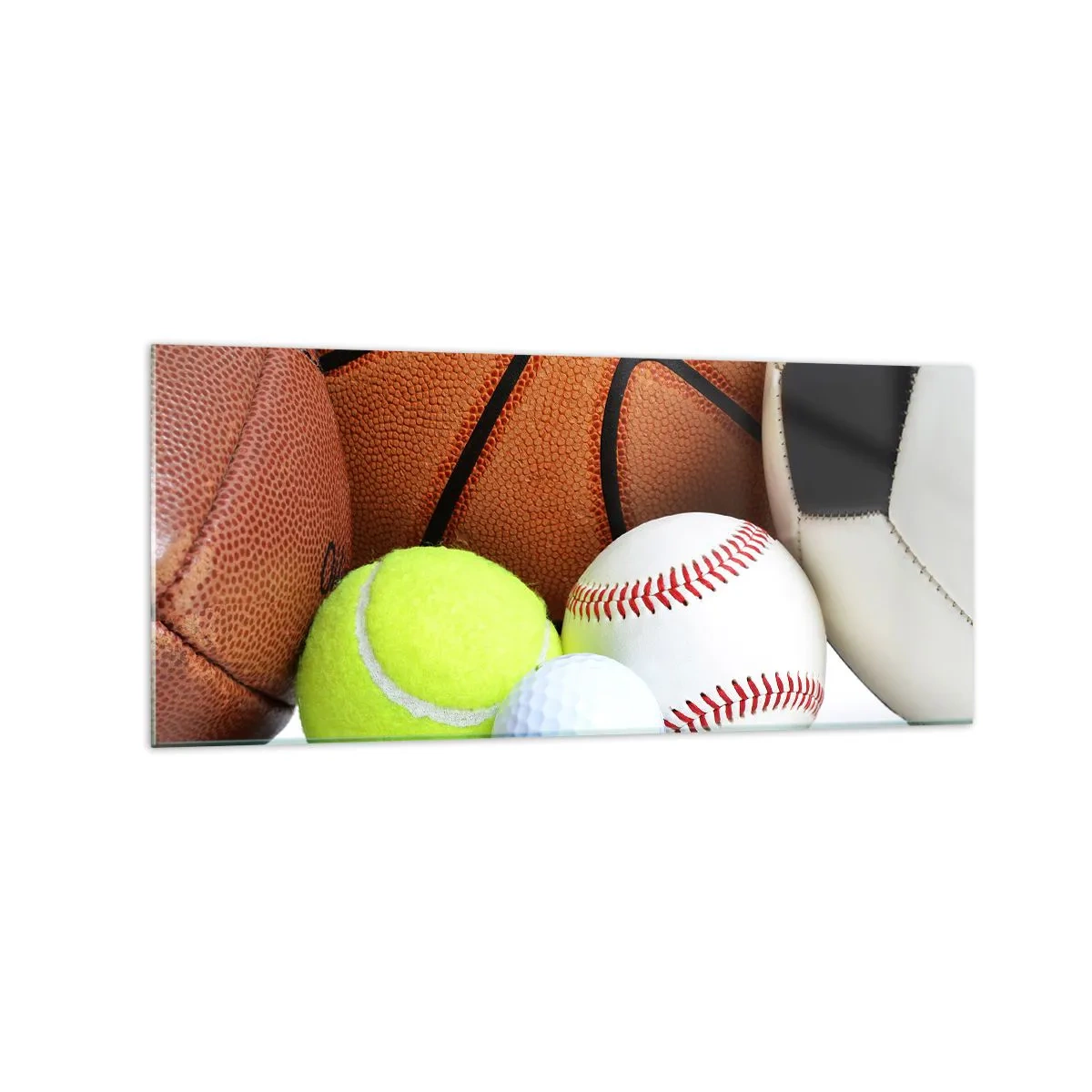 Glastavla - Bild på glas - Fotbollen förenar oss! - 120x50 cm