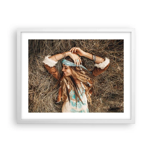 Affisch i vit ram - På väg till kärlekens sommar - 50x40 cm