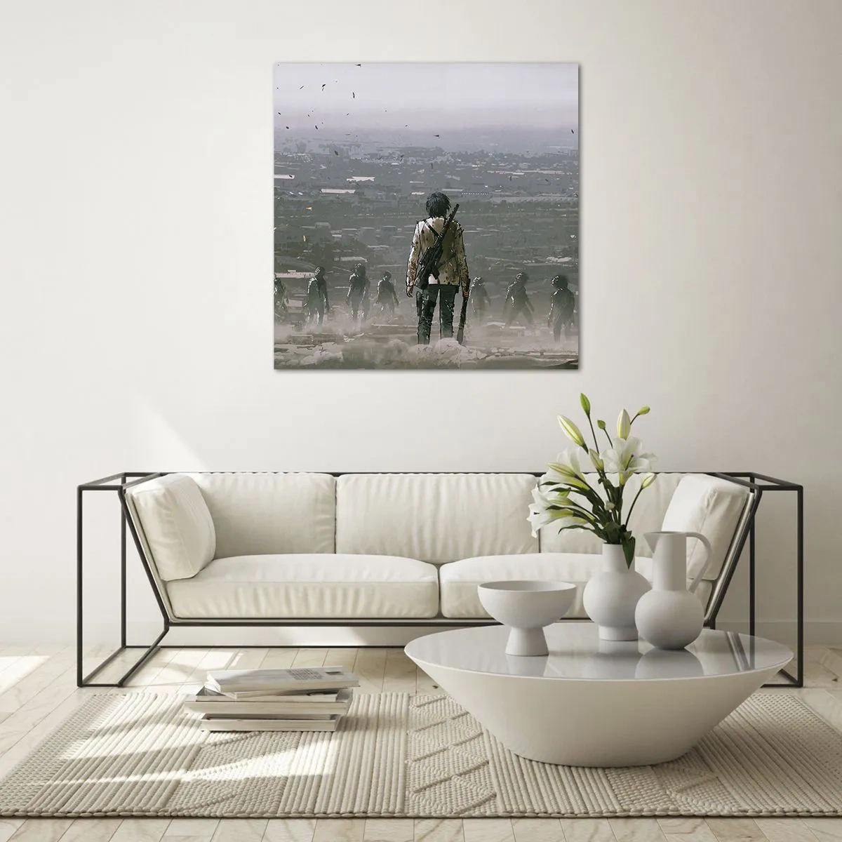 Glastavla - Bild på glas - Den siste rättvise? - 40x40 cm