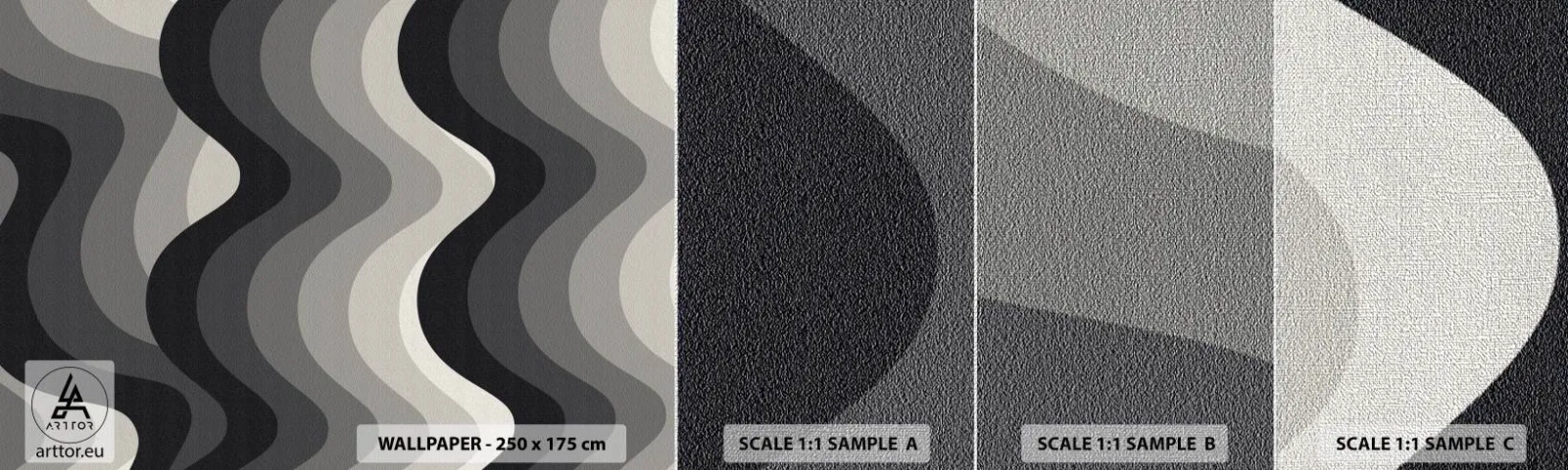 Provbit av fototapet Premium Canvas - Våg efter våg - Rader, Vågor, Abstraktion - 100x30 cm