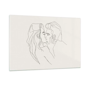 Glastavla - Bild på glas - I kärlekens famn - 120x80 cm