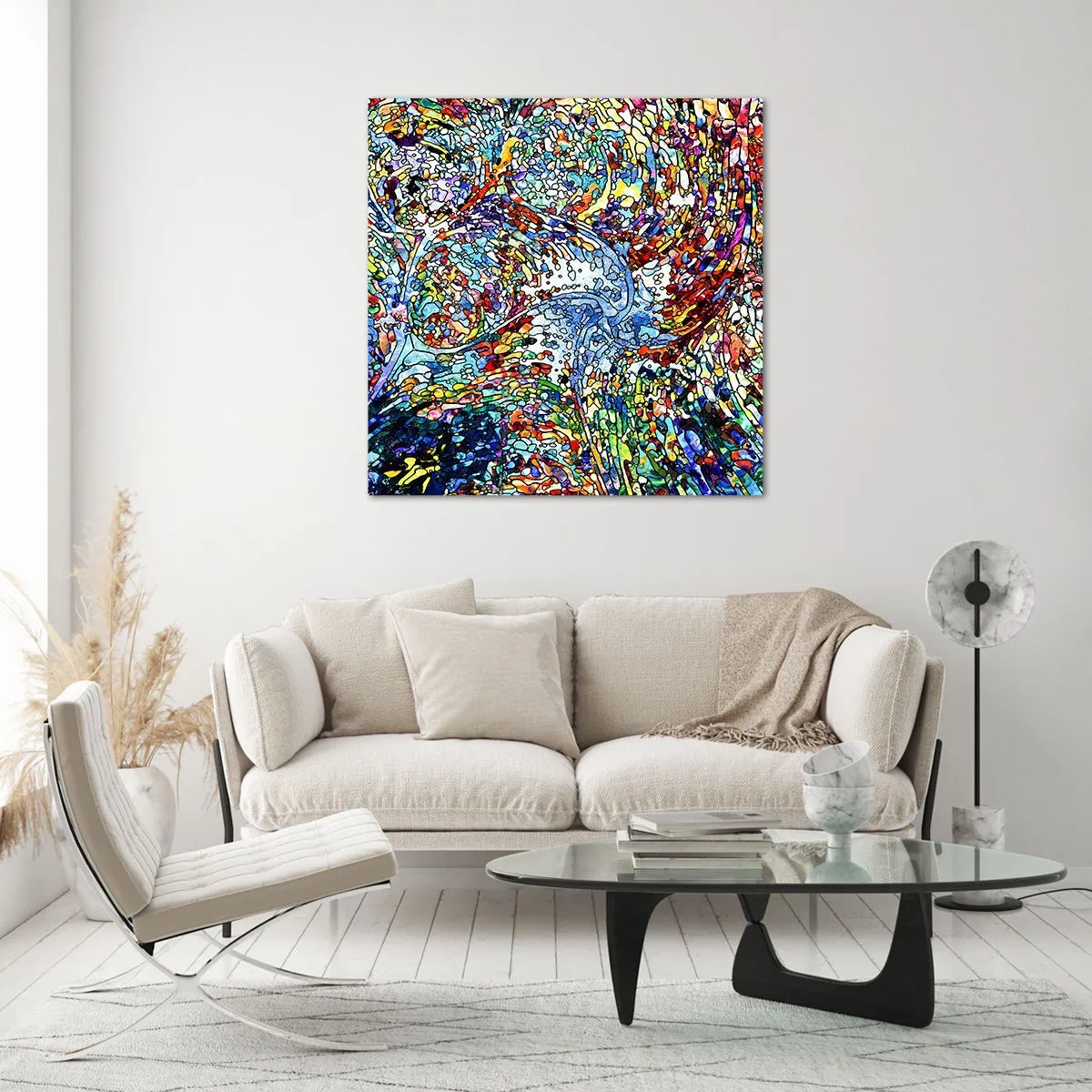 Glastavla - Bild på glas - Glasmålning - droppar  - 30x30 cm