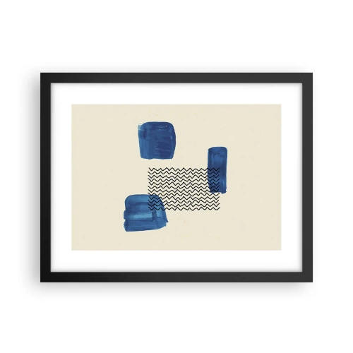 Affisch i svart ram - Abstrakt kvartett - 40x30 cm