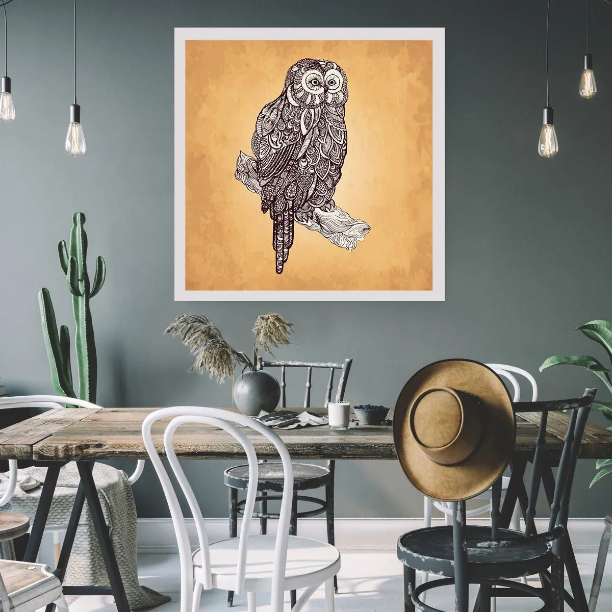 Affisch - Invecklade ornament av visdom - 40x40 cm