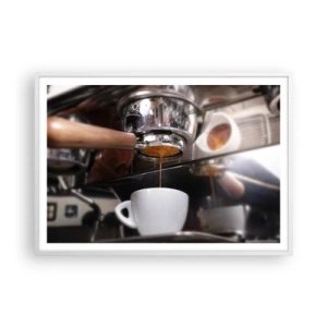 Affisch i vit ram - En bra stund på dagen - 100x70 cm