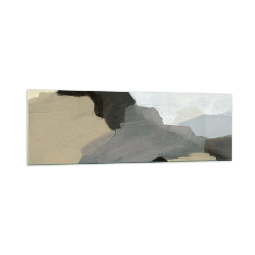 Glastavla - Bild på glas - Abstraktion: avgrening av det gråa - 160x50 cm