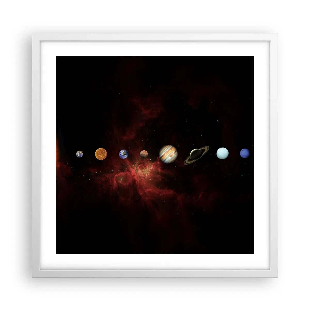 Affisch i vit ram - Vårt grannskap - 50x50 cm