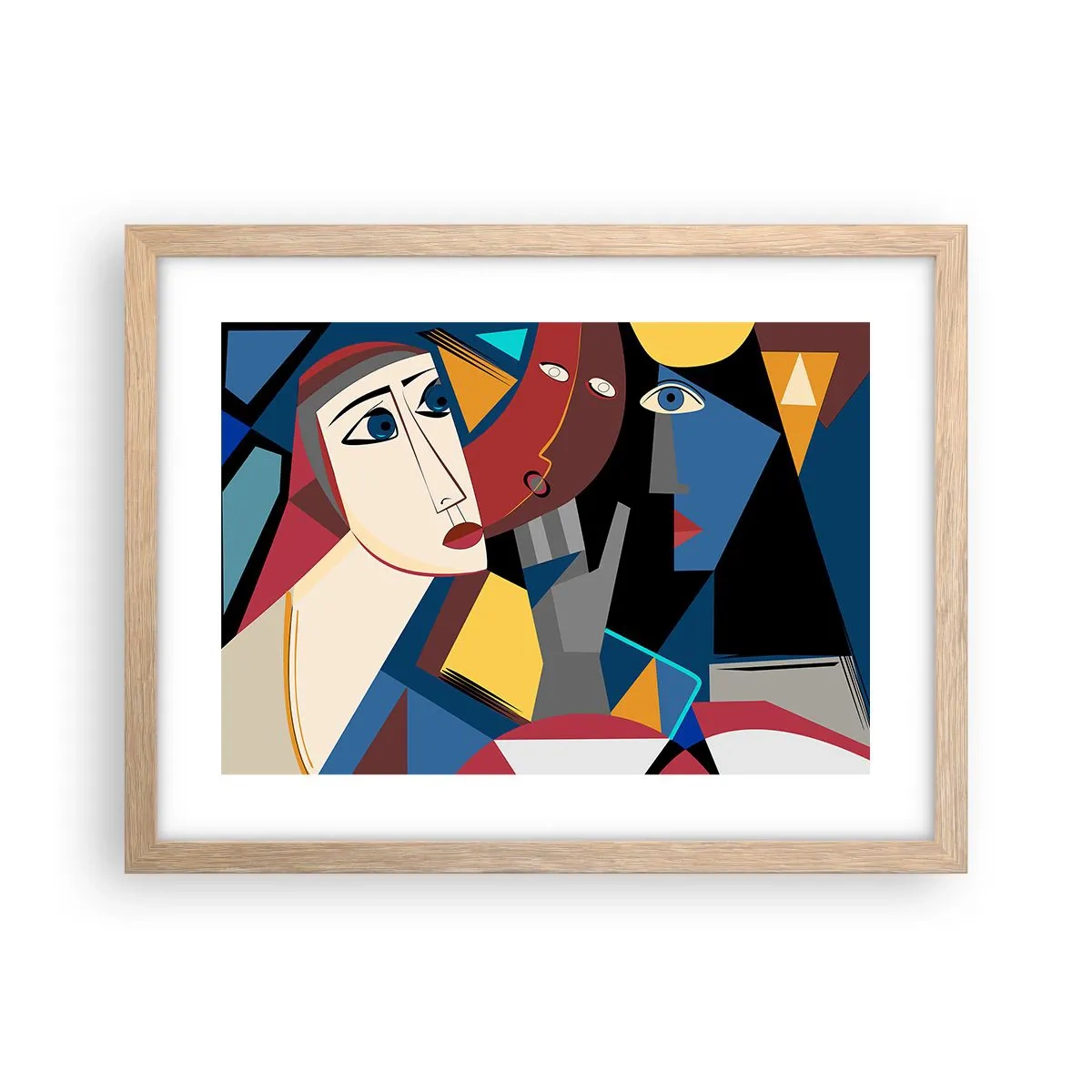 Affisch i ram av ljusek - Kubistiskt samtal - 40x30 cm