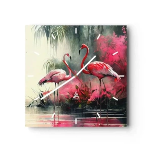 Väggklocka - Klocka på glas - En lektion i naturlig charm - 30x30 cm