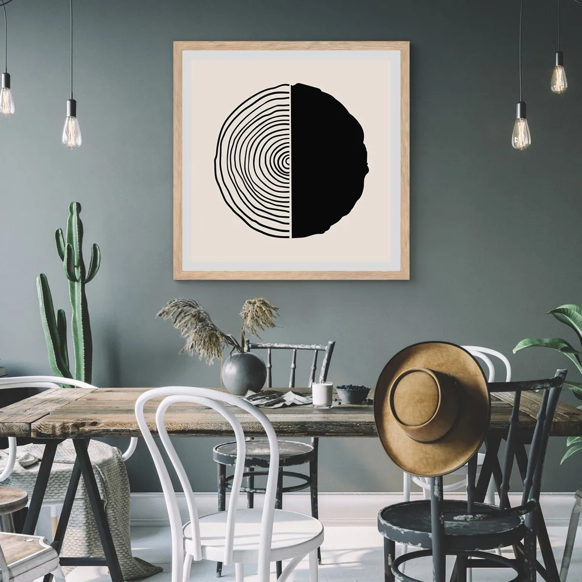 Affisch i ram av ljusek - Hälften hälften - 30x30 cm