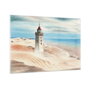 Glastavla - Bild på glas - Tittar alltid i havet - 100x70 cm