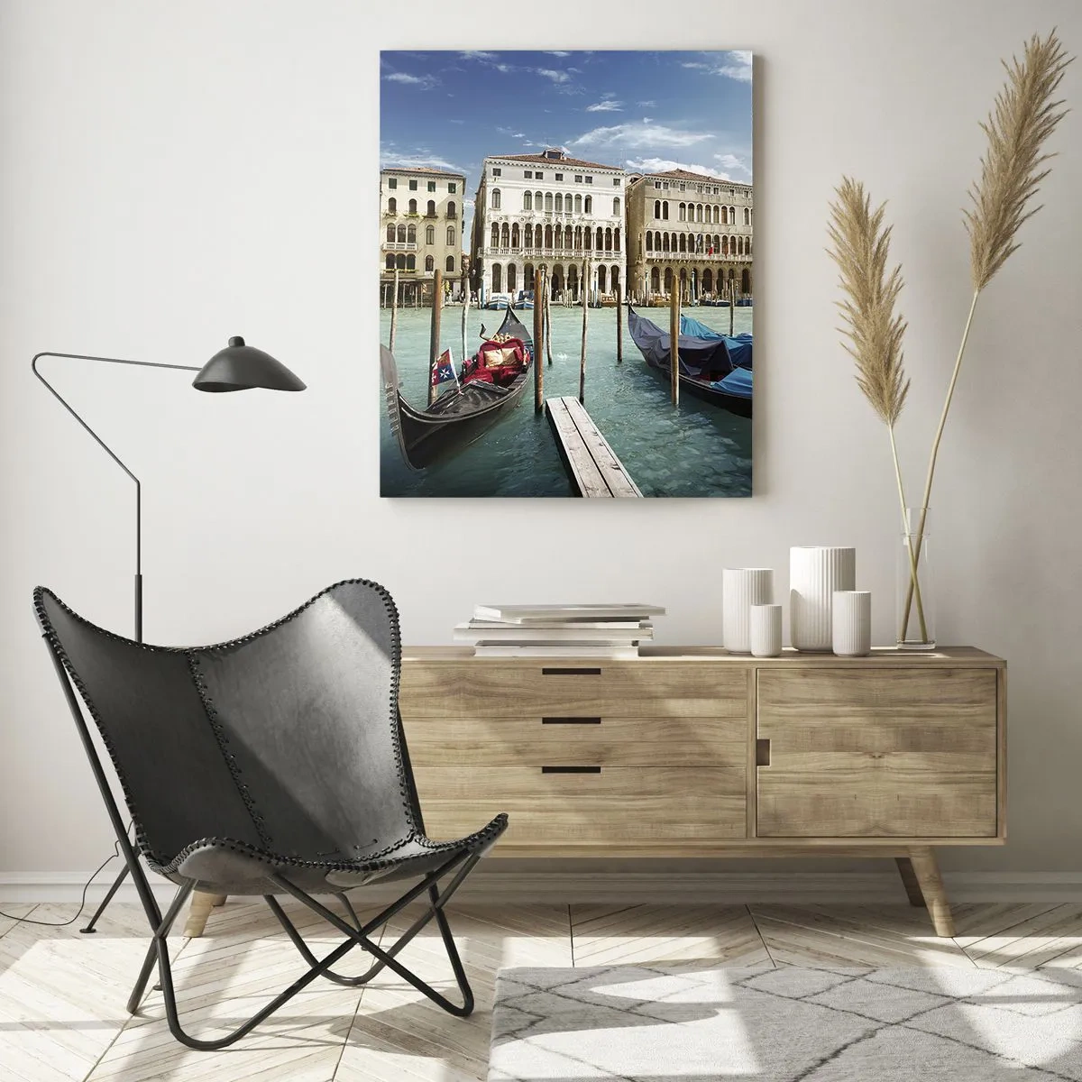 Glastavla - Bild på glas - Palats i blått - 50x70 cm