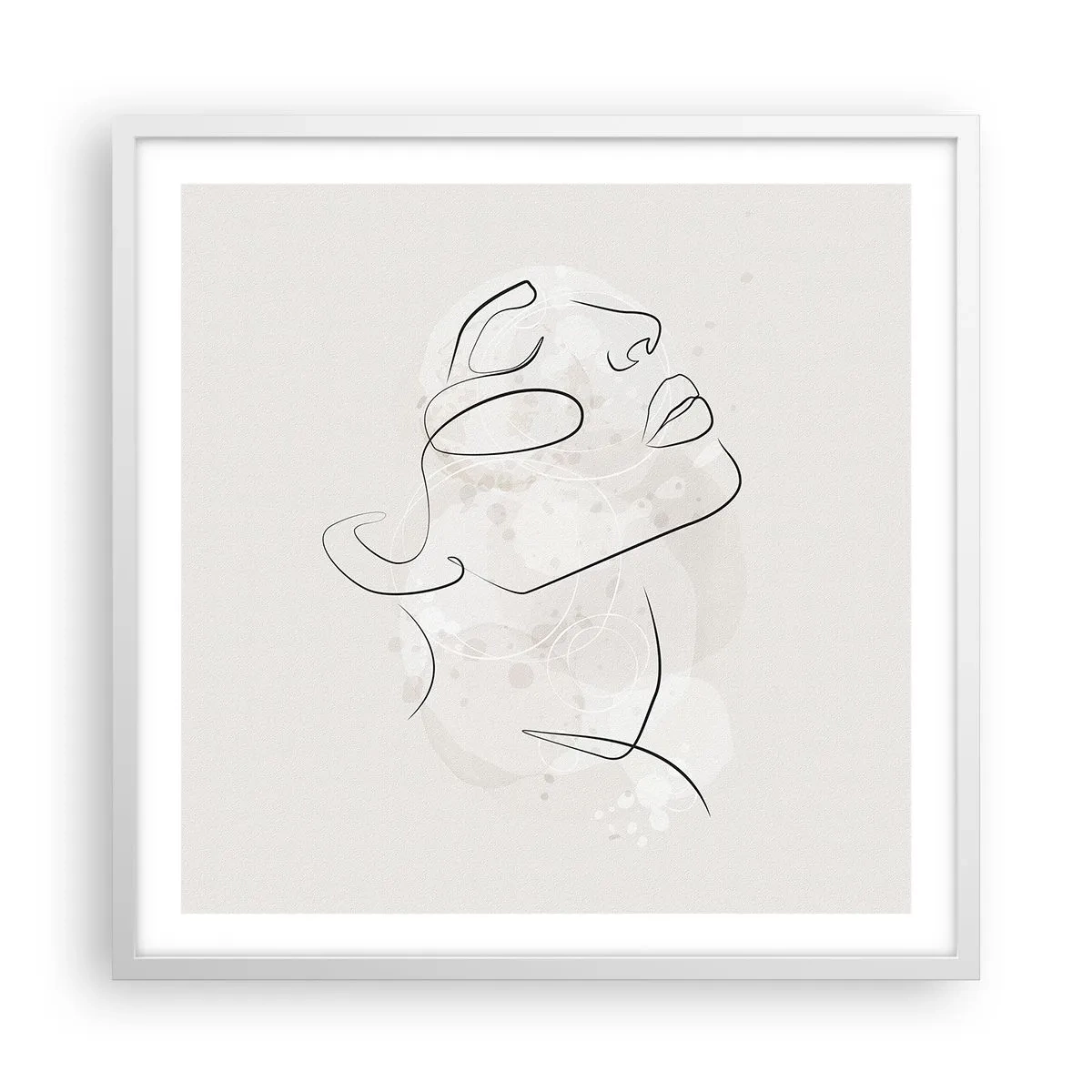 Affisch i vit ram - Drömmens kontur - 60x60 cm