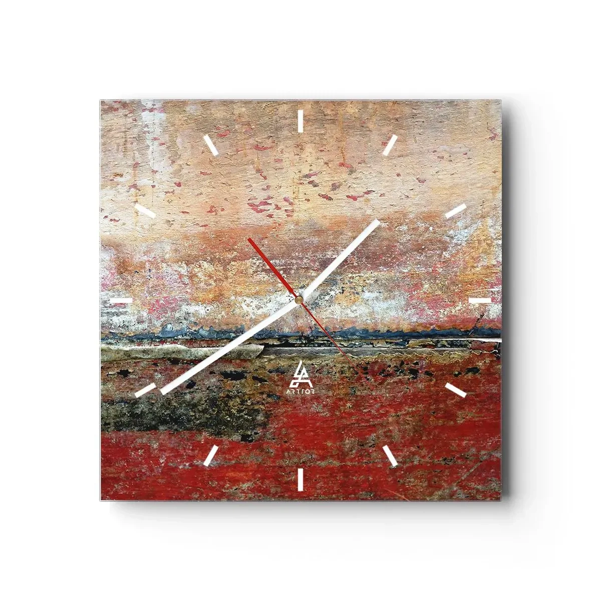 Väggklocka - Klocka på glas - Kanske är det havet - 30x30 cm