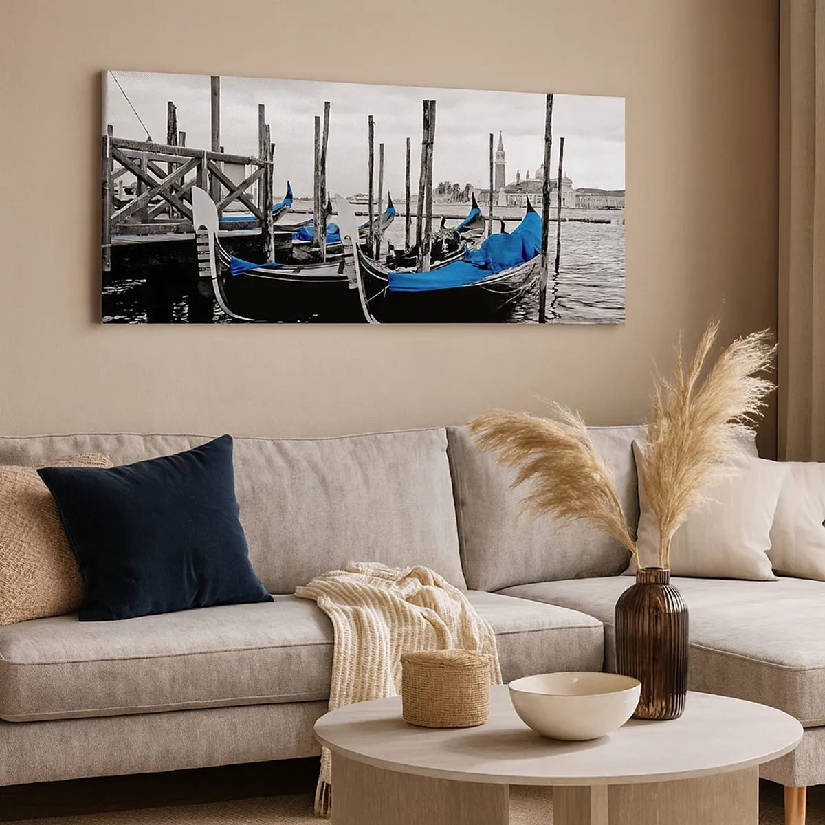 Canvastavla - Bild på duk - Fundersamt Venedig - 100x40 cm