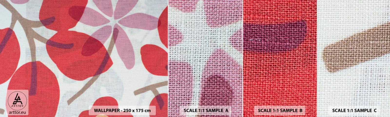 Fototapet Prov Standard Eco - Blomsterkomposition i rosa - Boho, Blommor, Minimalism - 100x30 cm