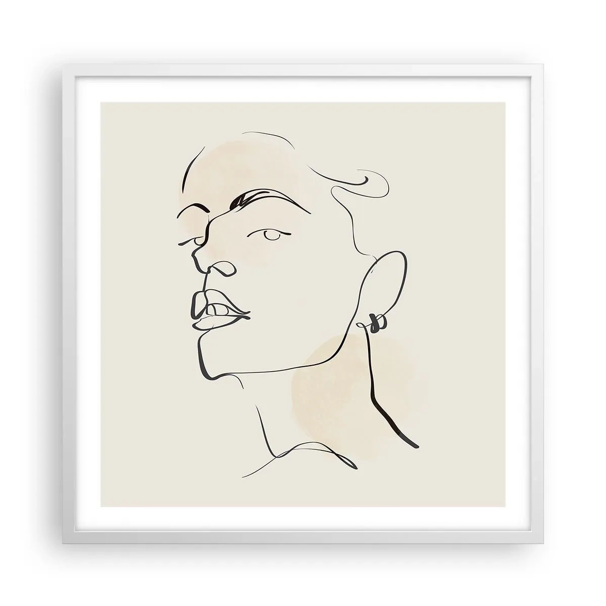 Affisch i vit ram - Stolt blick - 60x60 cm