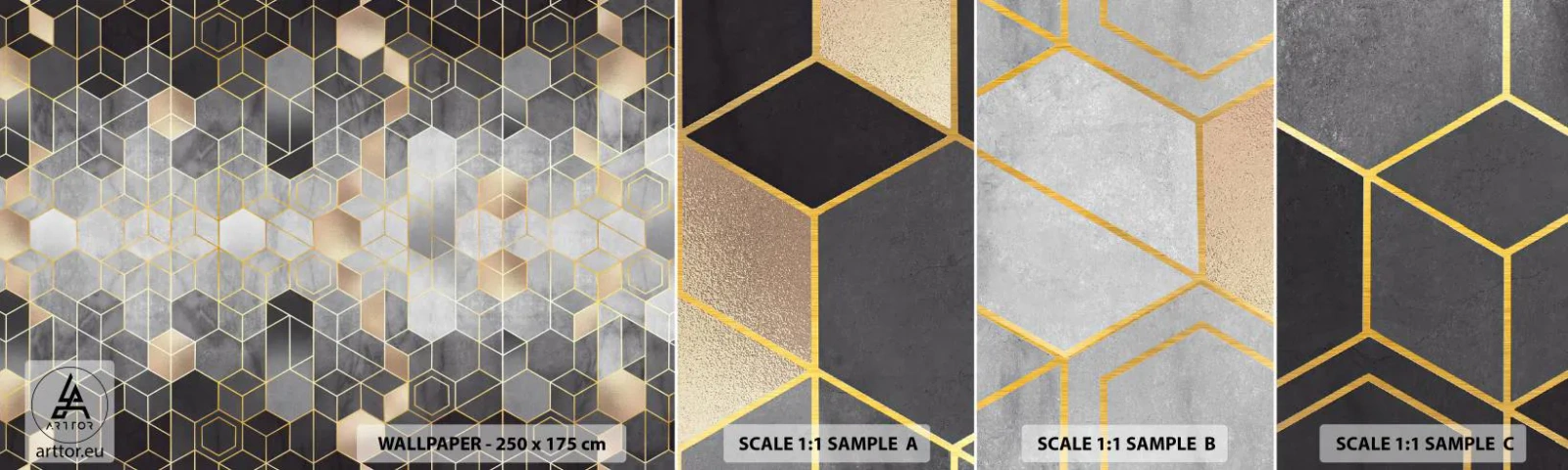 Fototapet Prov Standard Eco - Diamantkomposition - Abstraktion, Bit, Grafik - 100x30 cm