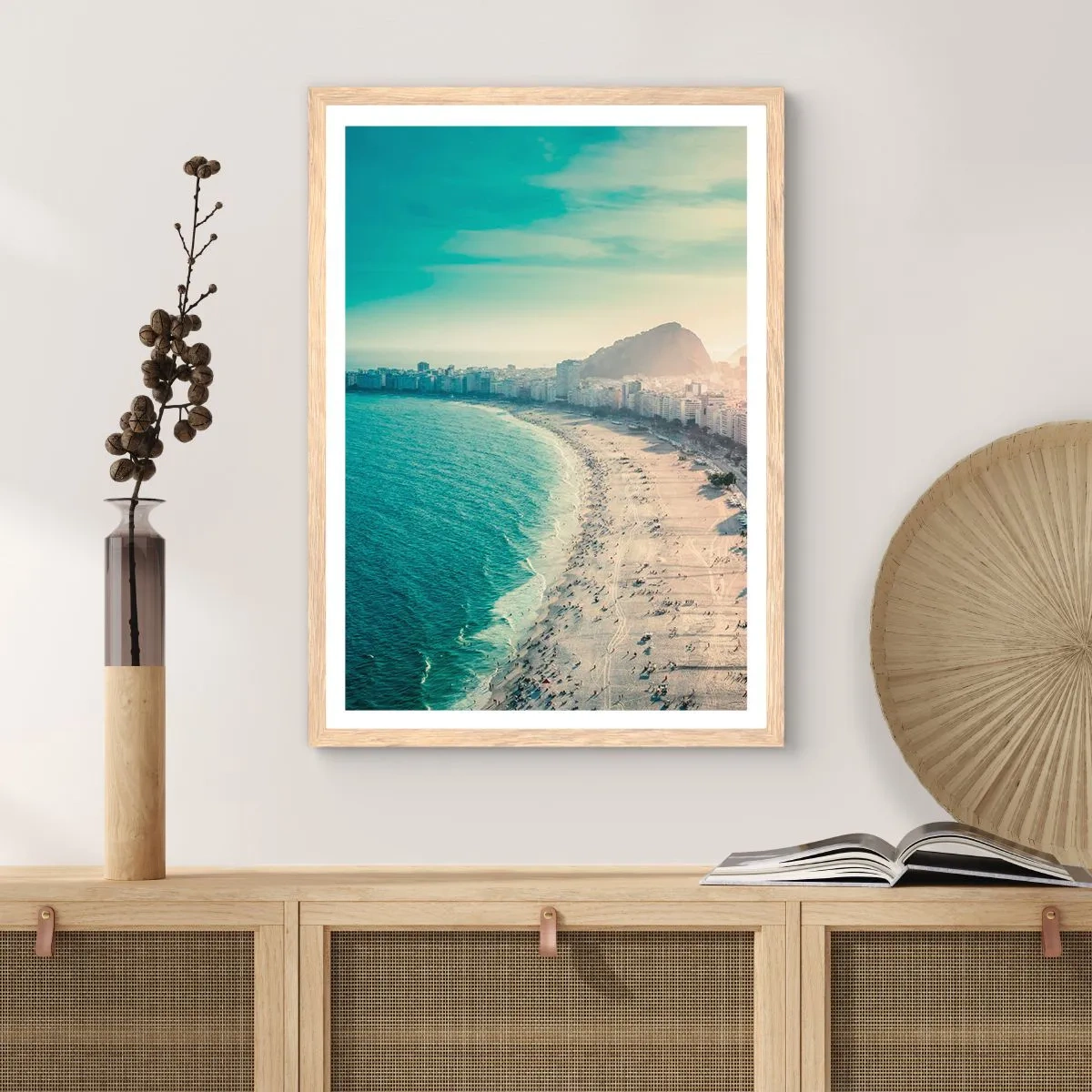 Affisch i ram av ljusek - Evig semester i Rio - 70x100 cm