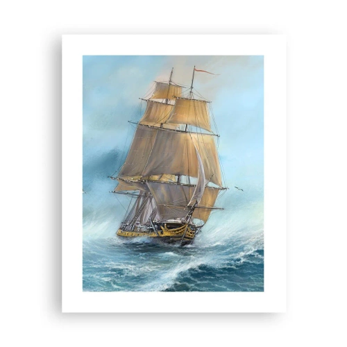 Affisch - Vinkande genom vågorna - 40x50 cm