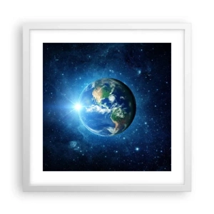 Affisch i vit ram - Vi är i himlen - 40x40 cm