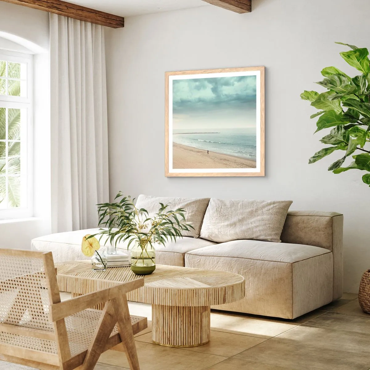 Affisch i ram av ljusek - På jakt efter frid - 40x40 cm