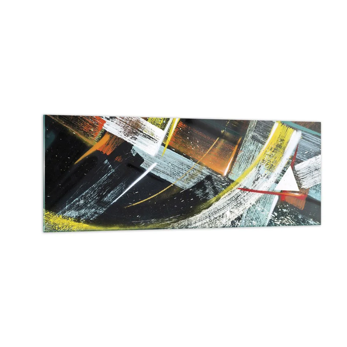 Glastavla - Bild på glas - Rörelsens energi - 140x50 cm