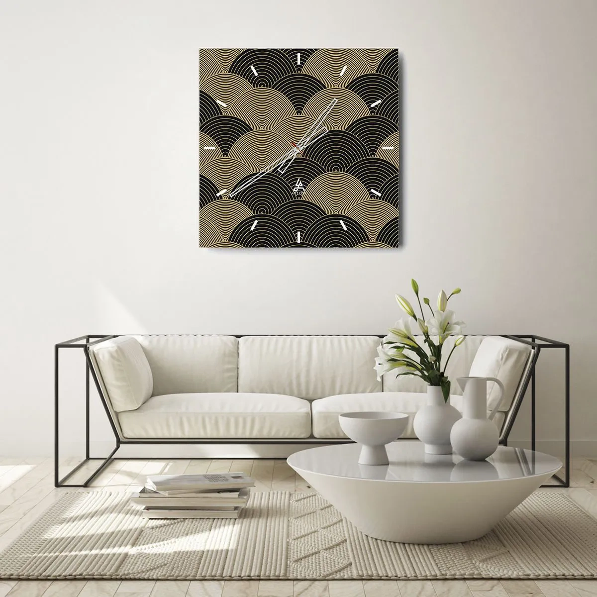 Väggklocka - Klocka på glas - Enighet i mångfald - 30x30 cm