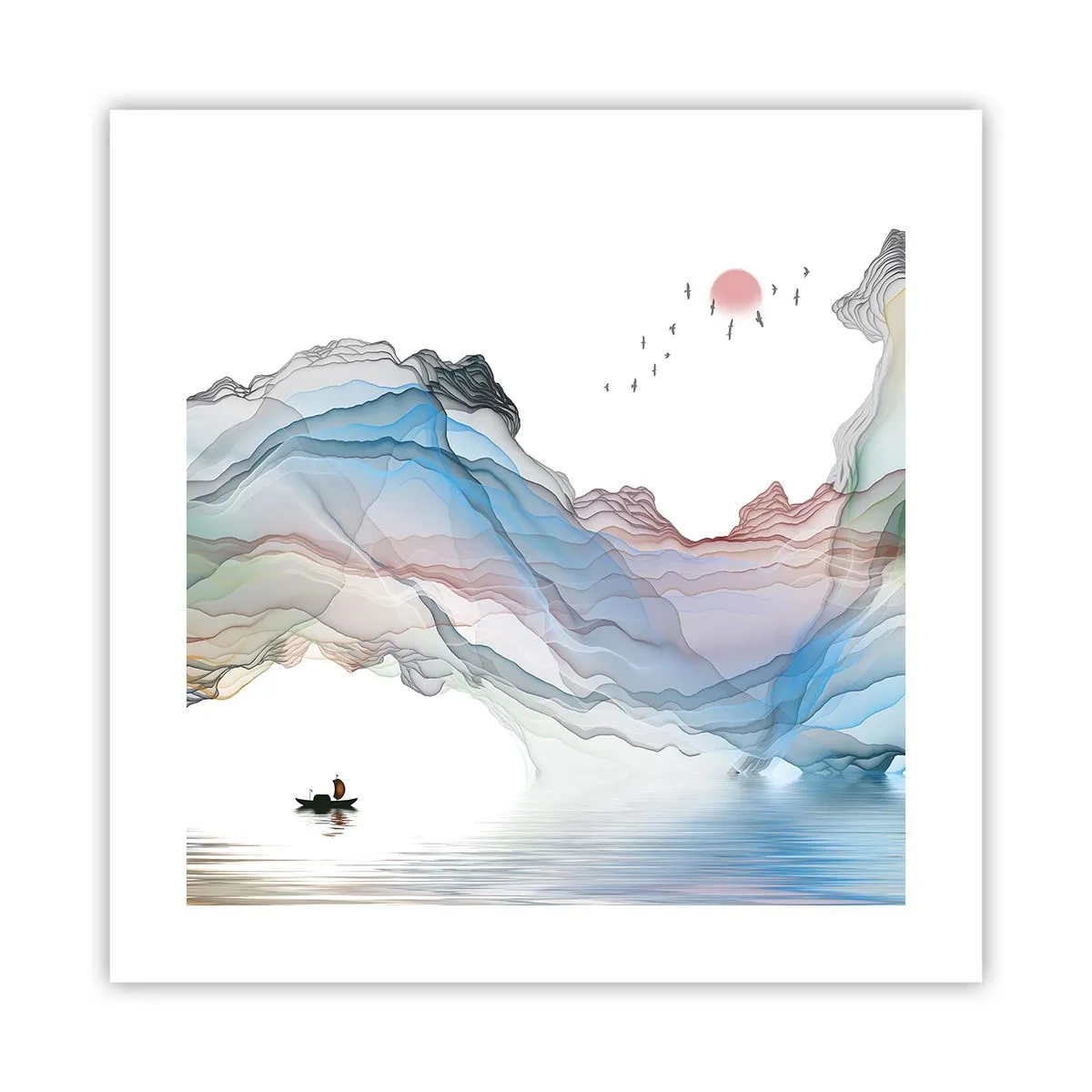 Affisch - Mot kristallfjäll - 40x40 cm