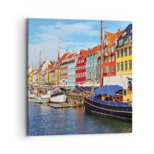 Canvastavla - Bild på duk - Glad kaj - 70x70 cm