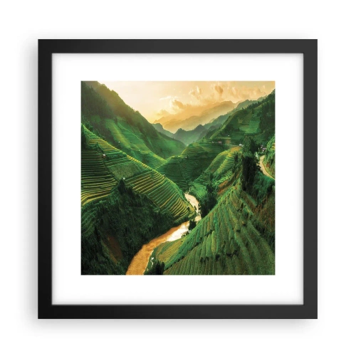 Affisch i svart ram - Vietnamesisk dal - 30x30 cm
